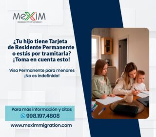 ¿Tu #hijo ya cuenta con Tarjeta de #Residente #Permanente o estás por iniciar el trámite? 🧒👧
🟢 La residencia permanente en México es indefinida para adultos, pero en el caso de menores de edad debe #renovarse cada #4 años, y si el menor tiene #menos de 3 años, debe renovarse cada #año.
✅ Mantén su estatus migratorio en regla
✅ Evita sanciones o complicaciones futuras.
Para asesoría personalizada.
📲 Contáctanos y te guiamos paso a paso.
📍 Servicios en Cancún y en todo el estado de Quintana Roo.
➡️ 998 197 4808 clic WA➡️ wa.link/ysdi16
Visita nuestra página web www.meximmigration.com
.
#VisaPermanente #ResidentePermanente #MigraciónMéxico #RenovaciónDeVisa #MigraciónInfantil #ResidenciaMenores #TrámitesMigratorios #CancúnLegal #TarjetaMigratoria #méxicolegal