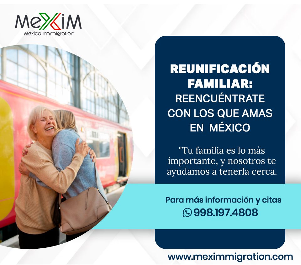 #Deseas que tu #familia se una? La reunificación familiar permite reunirse legalmente en el país.
Nos #encargamos del proceso #migratorio para que puedan reencontrarse pronto.
❤️ Porque ningún #trámite debería separar a quienes se aman.
.
📩 Contáctanos y déjanos ayudarte.
.📍 Servicios en Cancún y en todo el estado de Quintana Roo.
 📲 998 197 4808  clic WA➡️ wa.link/ysdi16
Visita nuestra página web www.meximmigration.com
.
#ReunificaciónFamiliar #familiaunida #migraciónlegal #residenciafamiliar #méxicolegal #TrámitesMigratorios